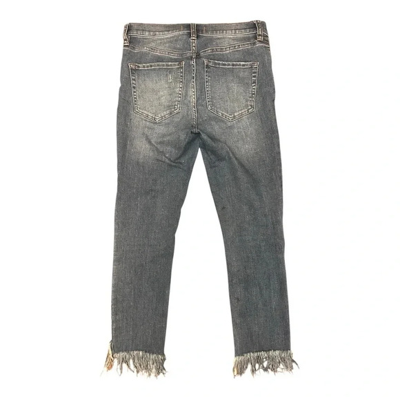 Free People Great Heights Frayed Skinny Blue Sky Cropped Distressed Boho - Picture 4 of 9